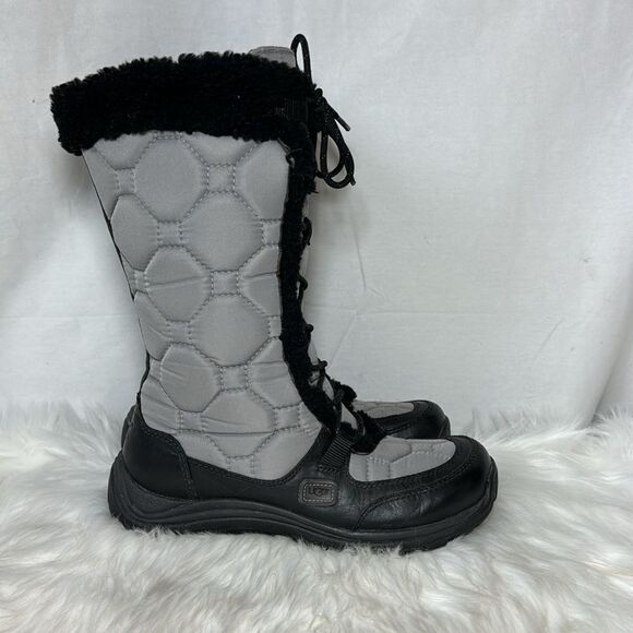 UGG Capstone Black/Grey‎ Winter Boots Sz 7 - Picture 4 of 6